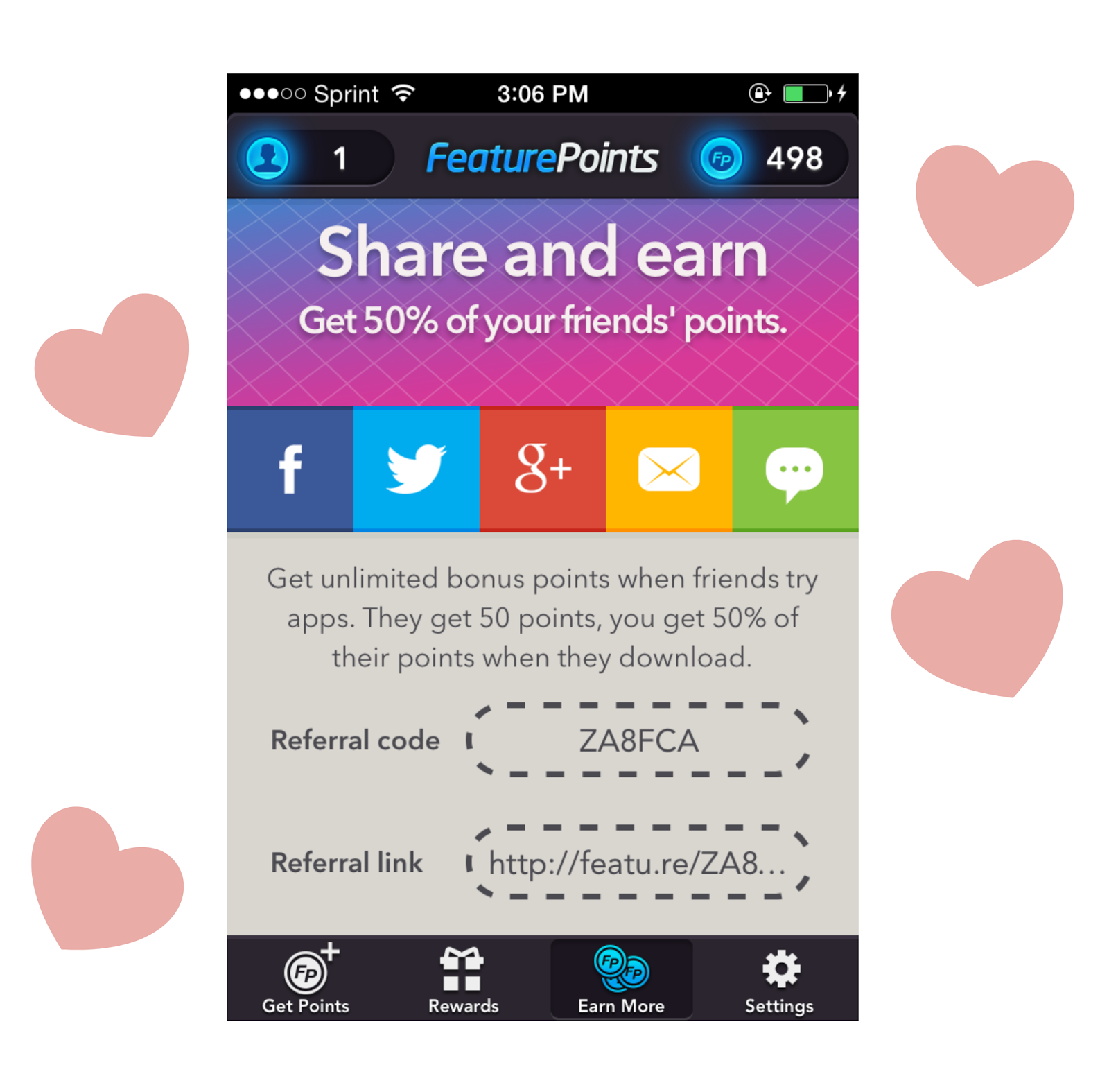 cantliveitdown Feature Points (Earn free for playing apps)