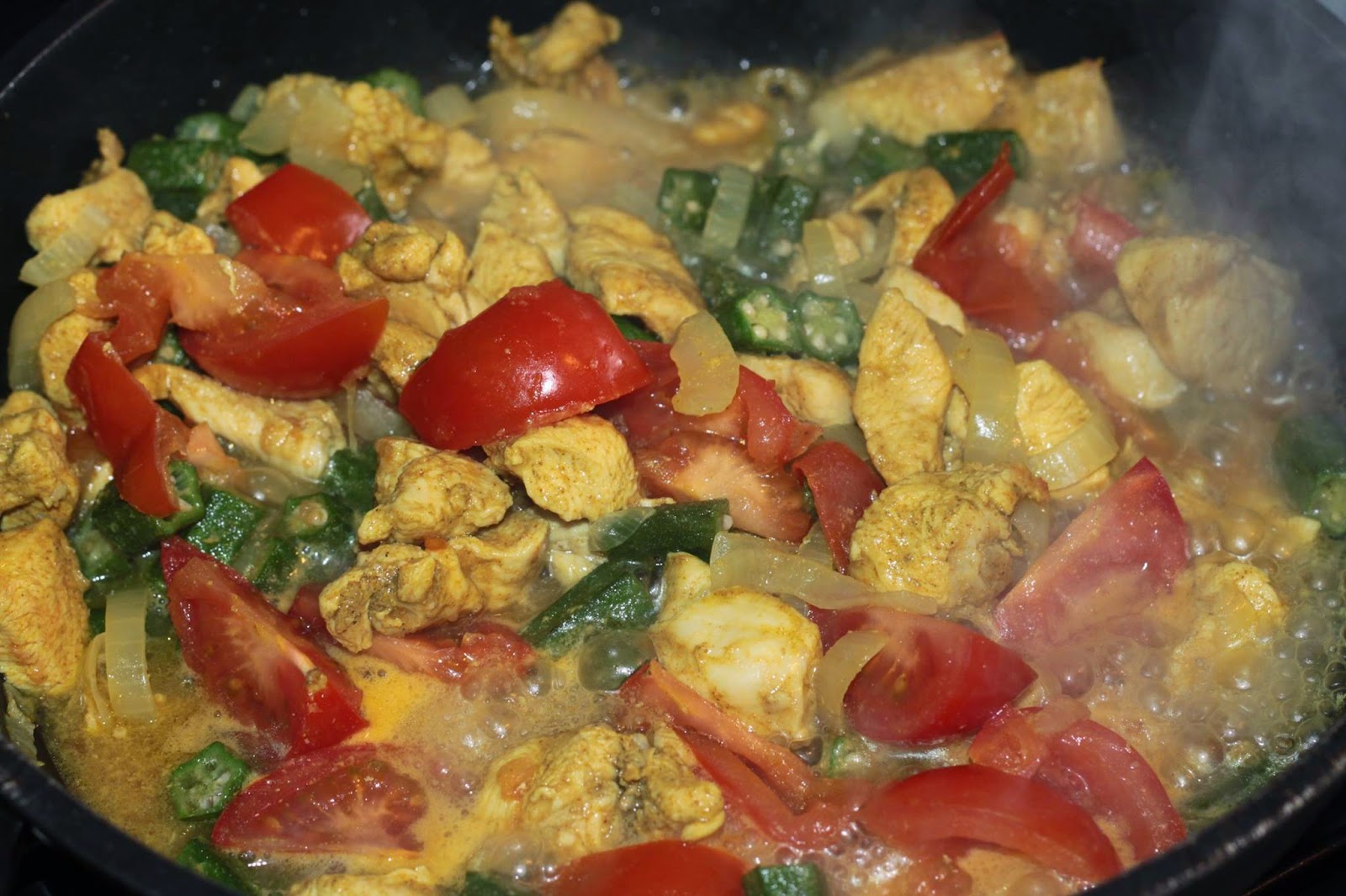 Given To Distracting Others Chicken and Okra Curry