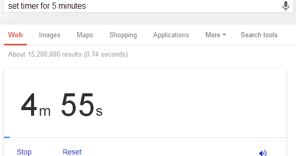 google timer 5 minutes