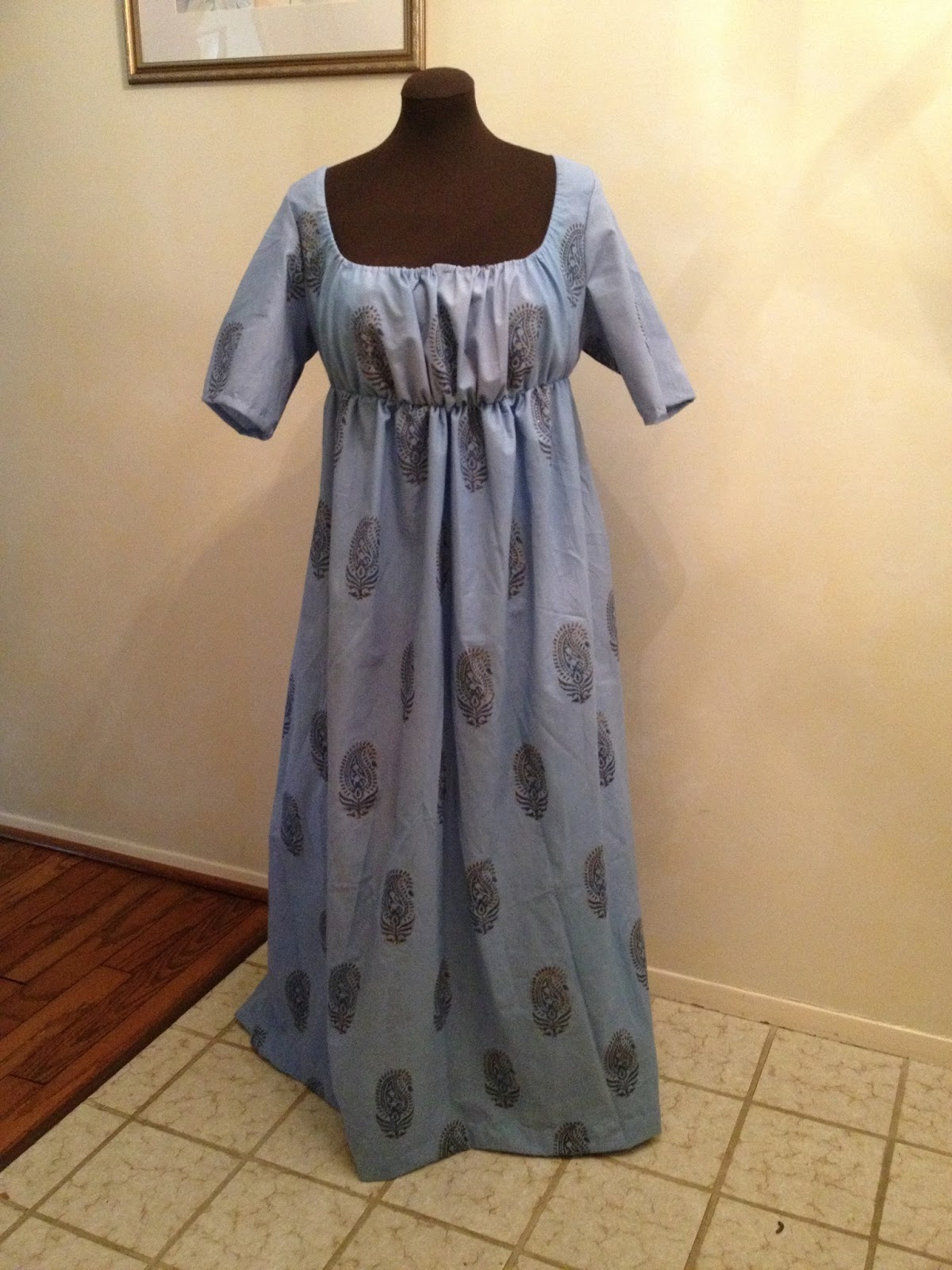 Maggie's Costume Wardrobe Blue regency drawstring gown