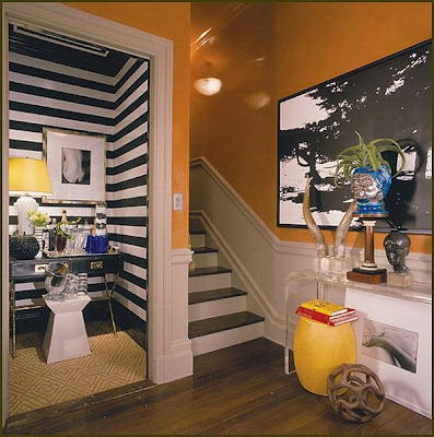 interior design orange  - living room