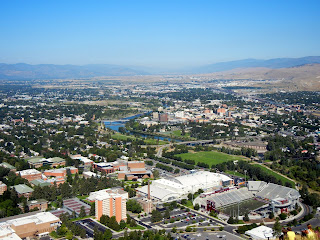 Views of downtown from the M on the hillside of Missoula, Montana