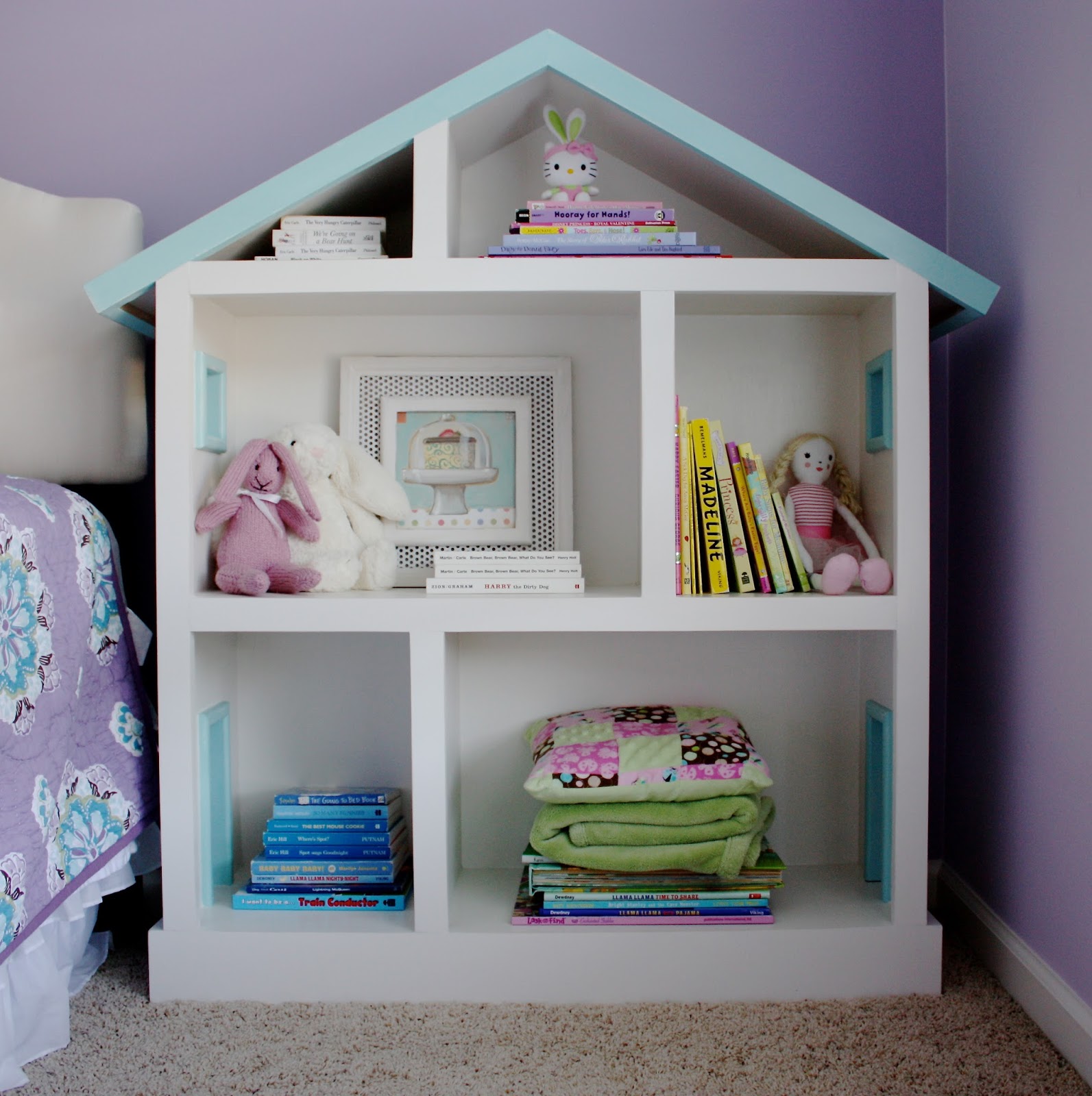 The Yellow Cape Cod Doll House Bookcase