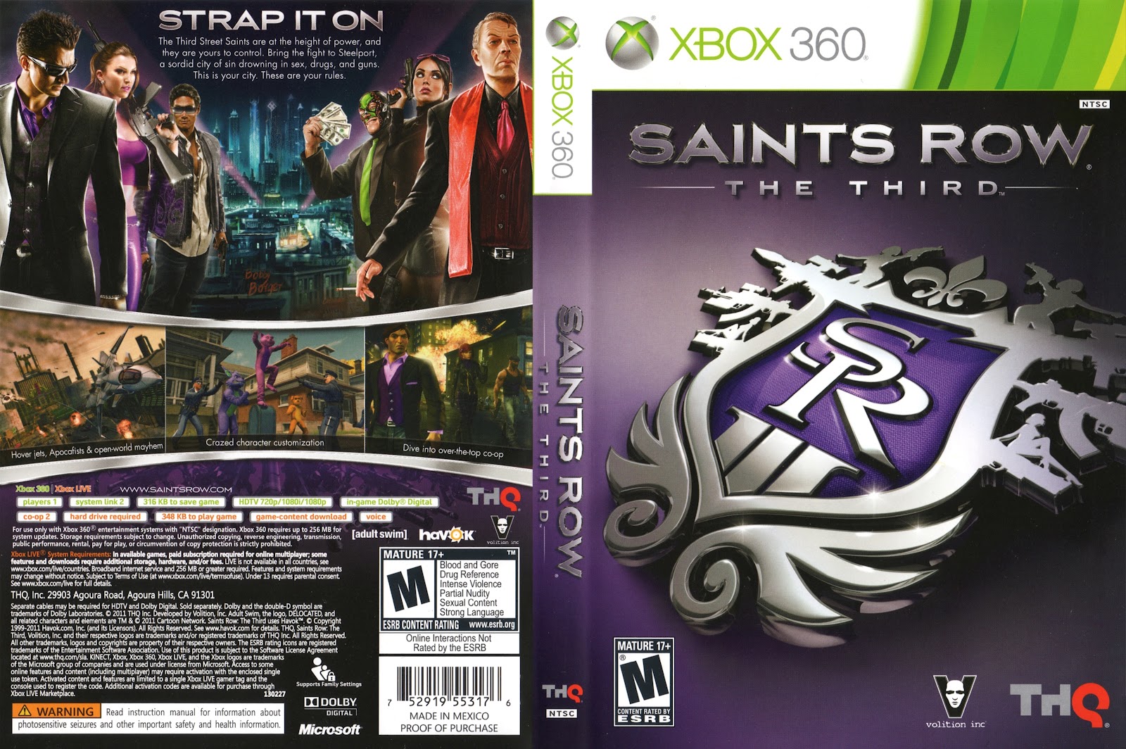 Games Covers Saints Row The Third XBox 360