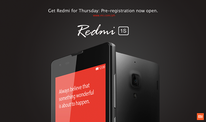 Xiaomi Redmi 1S pre-registration for September 18 sale is now open! Mi Philippines Xiaomi Redmi 1S pre-registration