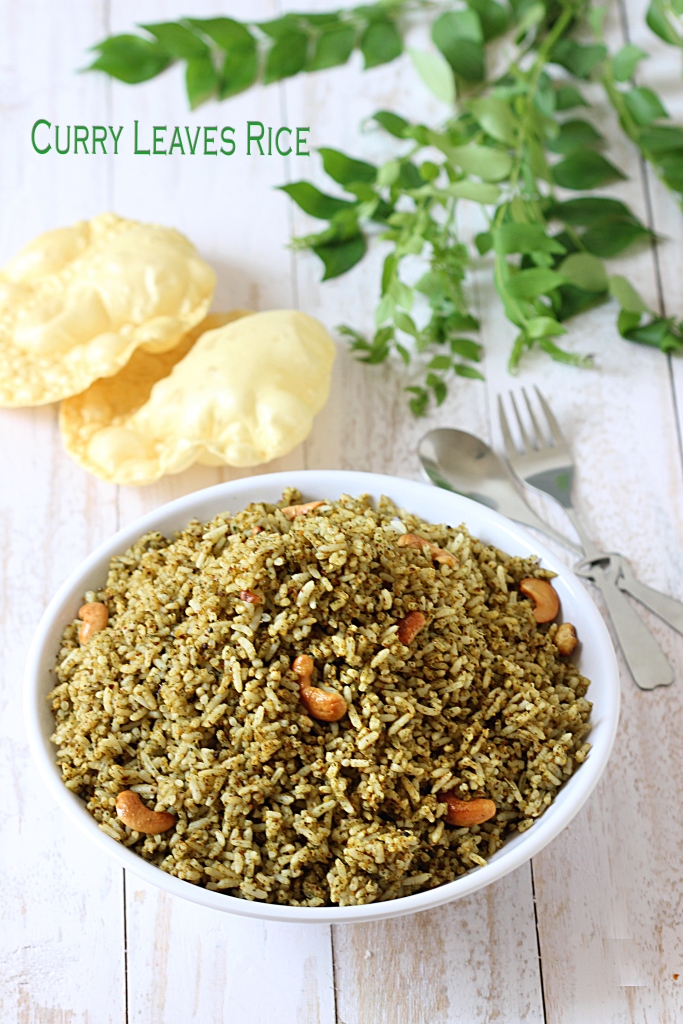Curry leaves Rice Karuvepillai Sadam Lincy's Cook Art