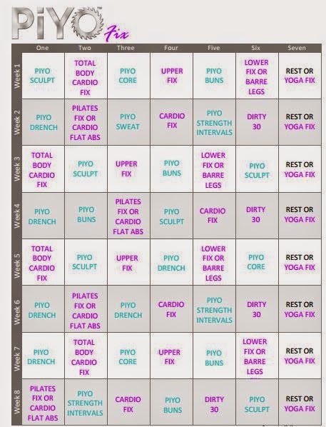 PiYo Hybrid Workout Schedules and Calendar Downloads | 21 Day Fix and 21 Days