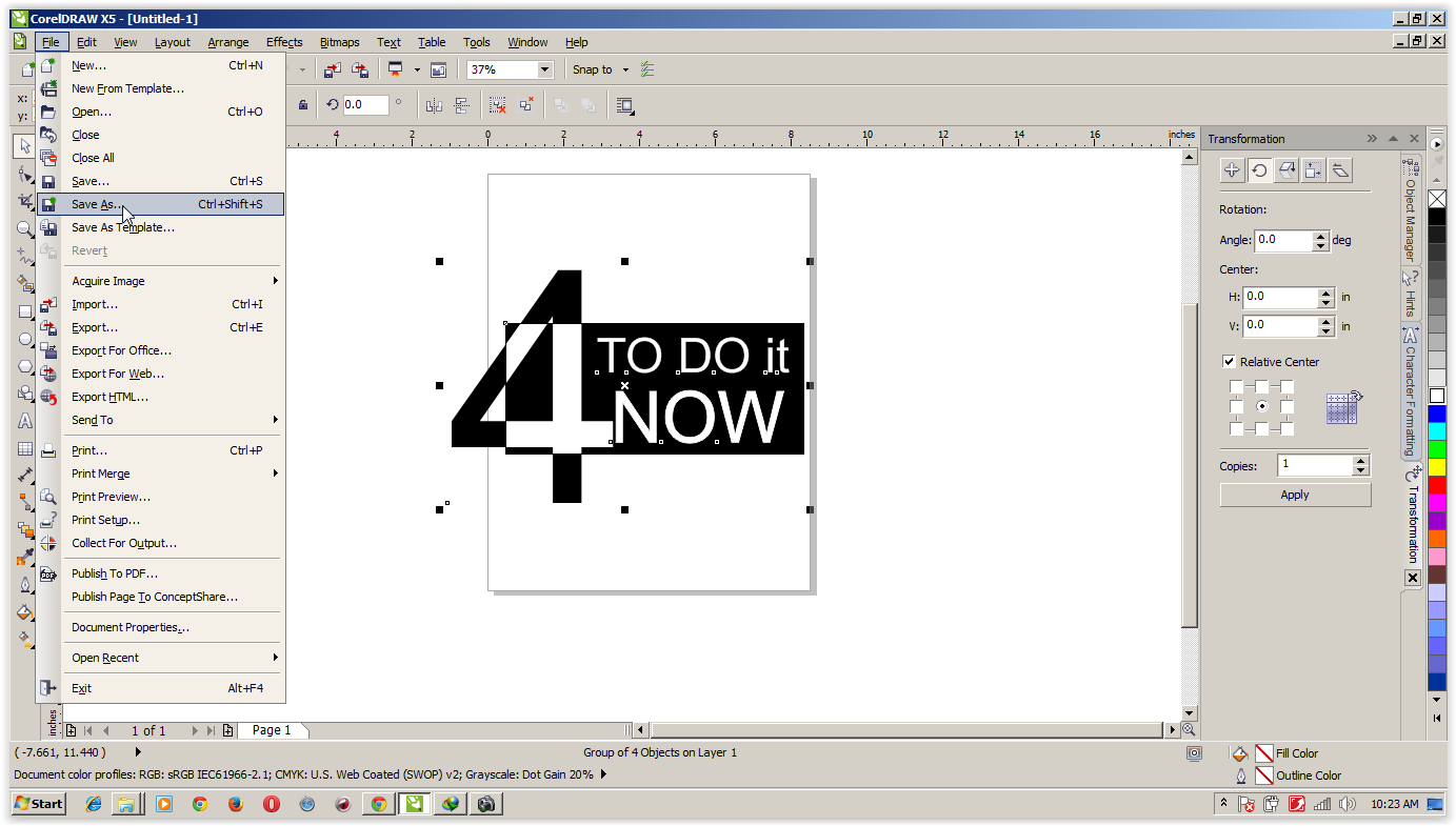 cara membuka file corel versi besar x6 ke versi kecil x3