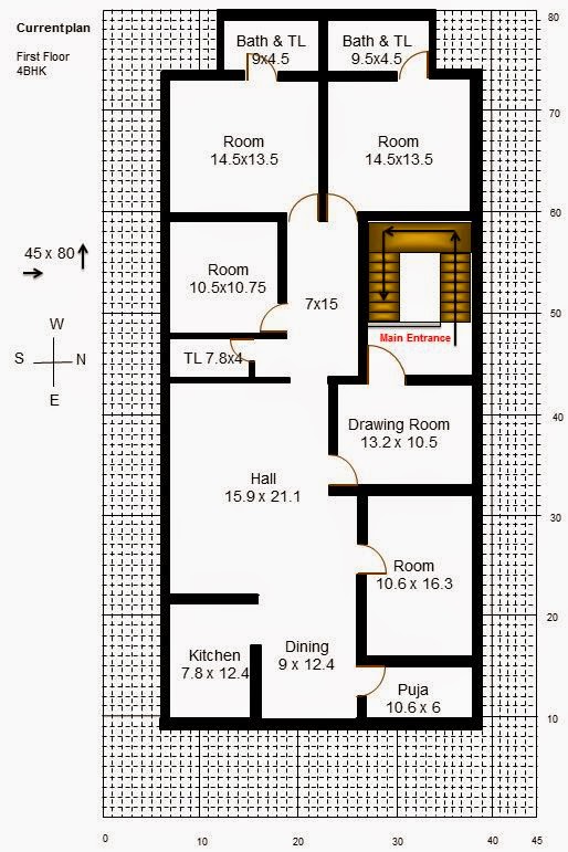 4 Bhk Duplex House Plan With Pooja Room