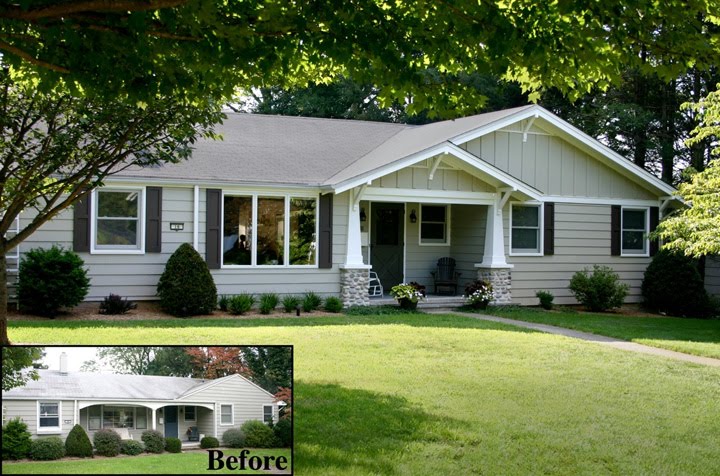 front porch enclosure and facade  makeover