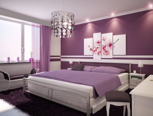 Cómo combinar paredes en violeta : pintomicasa.com Color vino tinto en paredes