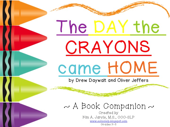 school slp book companion preview the day the crayons came home