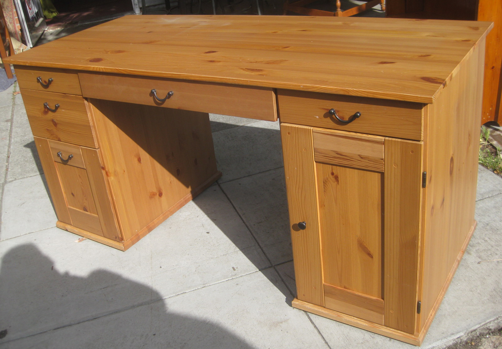Uhuru Furniture Collectibles Sold Pine Ikea Desk 55