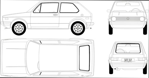 3d strokes stroke 51 volkswagen golf