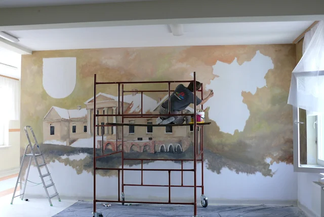 Artystyczne zdobienie ścian w szkole, Warszawa cennik usług malarskich
