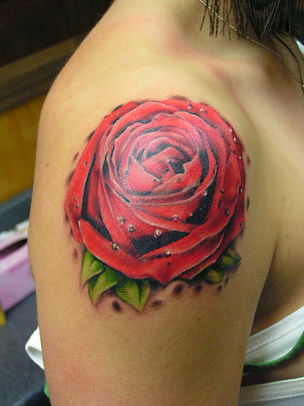 Red Rose Flower Tattoo|http://refreshrose.blogspot.com/