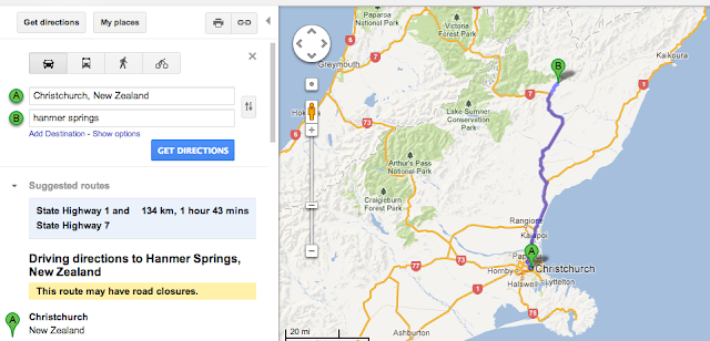 Driving from Christchurch to Hanmer Springs, the land of the hot water springs. 