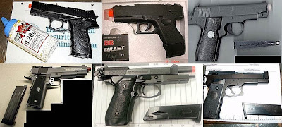 Airsoft Guns Discovered at (L-R)   PSP, HNL, PHX, DEN, BUR, BDL