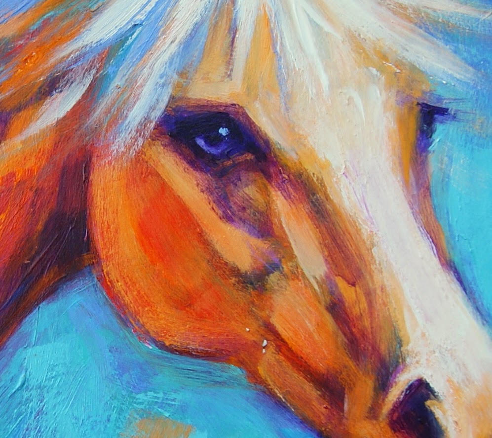 Abstract Horses Horse Painting in Bright Colors by Theresa Paden