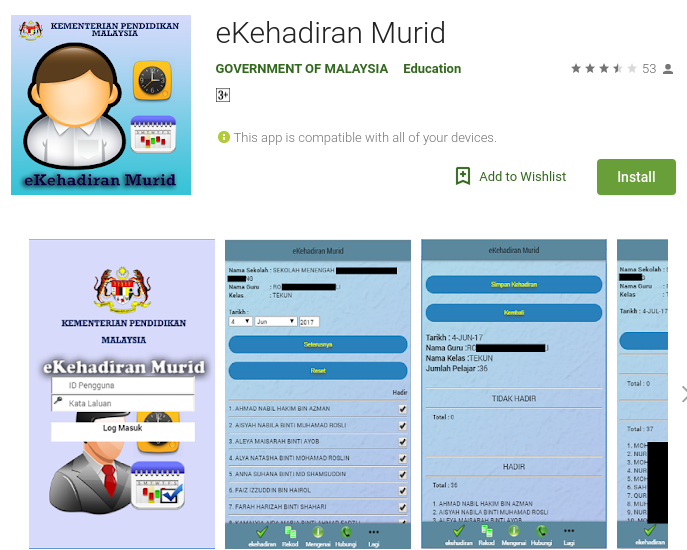 Download apk eKehadiran Murid