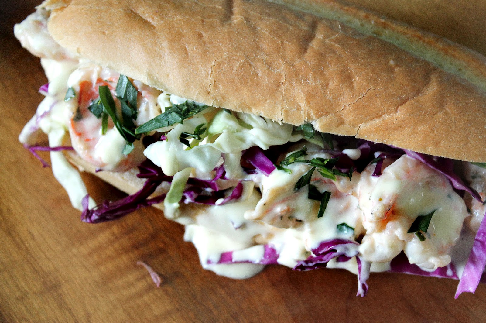 Food Nasty Jumbo Tarragon Shrimp Roll with an Orange Mayo