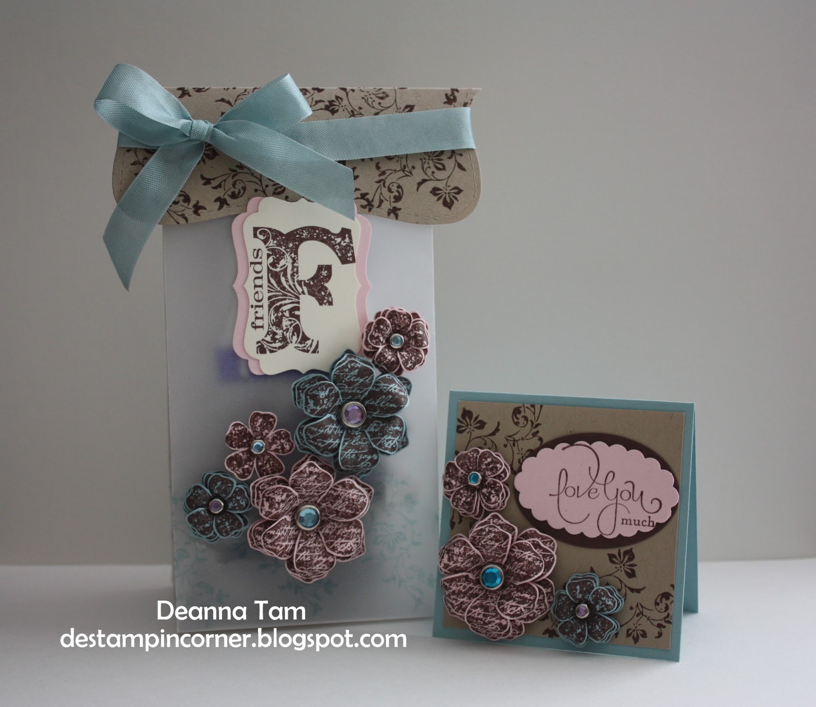 De Stampin' Corner Friends Vellum Gift Bag and Card