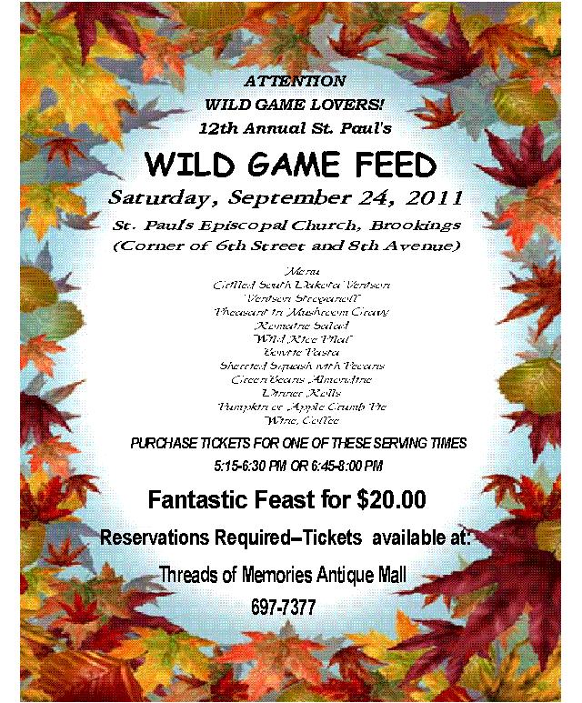 Aslan's Howe Saint Paul's Wild Game Feed