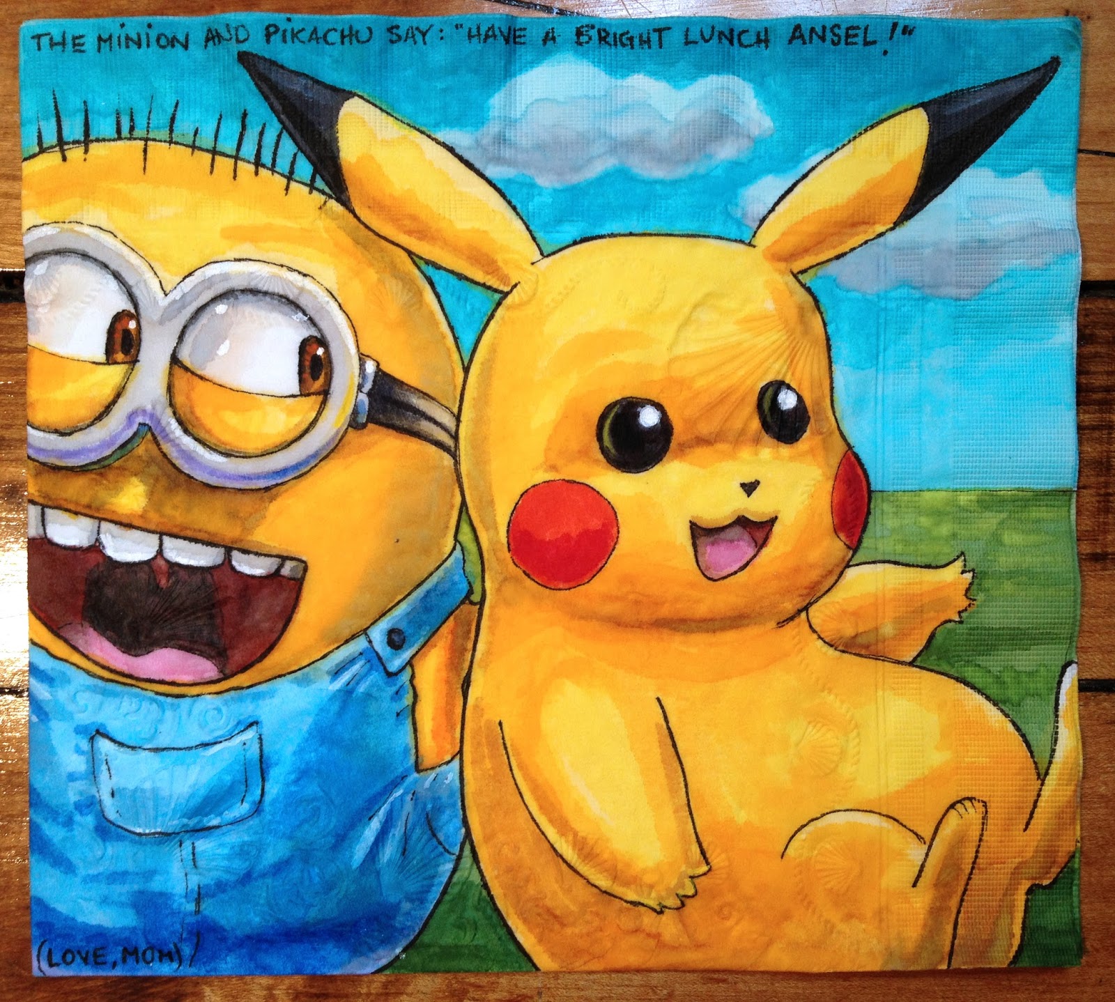 Daily Napkins: Despicable Me Minion With Pikachu