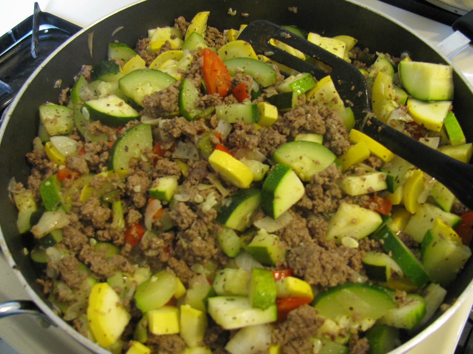 Mother of Seven + 2 Skillet Zucchini and Hamburger