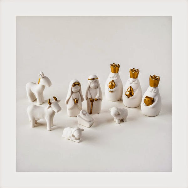 Small Nativity Scene Sets Modern Christmas Decorations, White