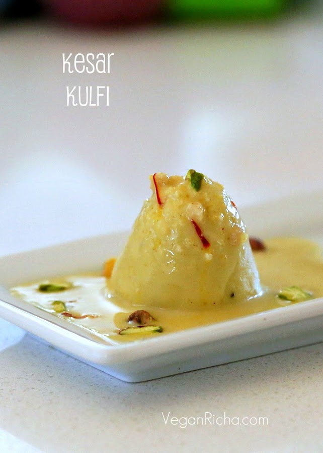 Kesar Kulfi Indian Ice Cream with Saffron. Vegan Glutenfree Recipe