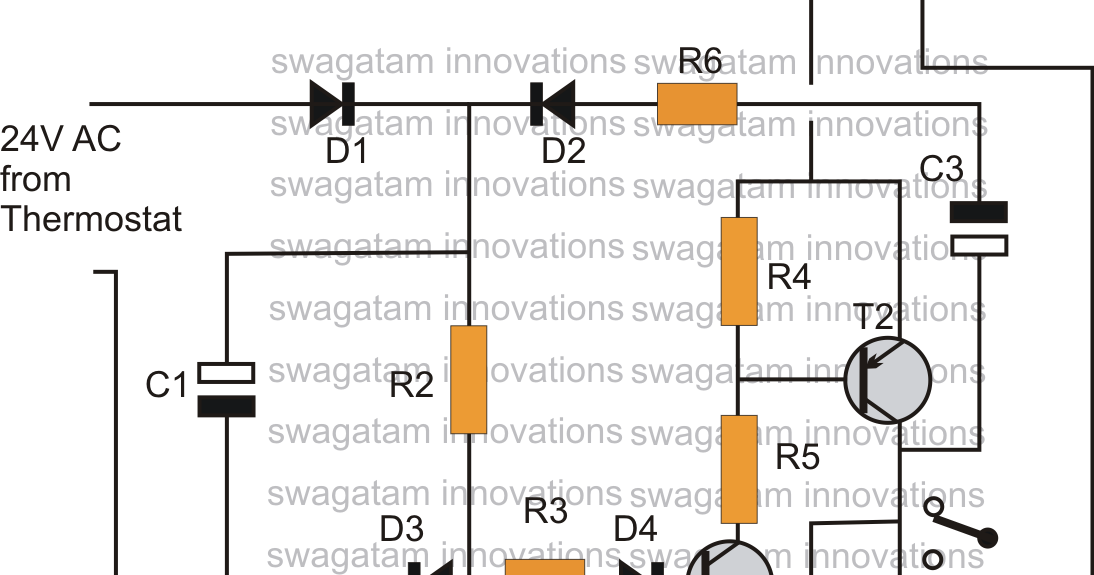 Thermostat Delay Relay Timer Circuit skema elektronika