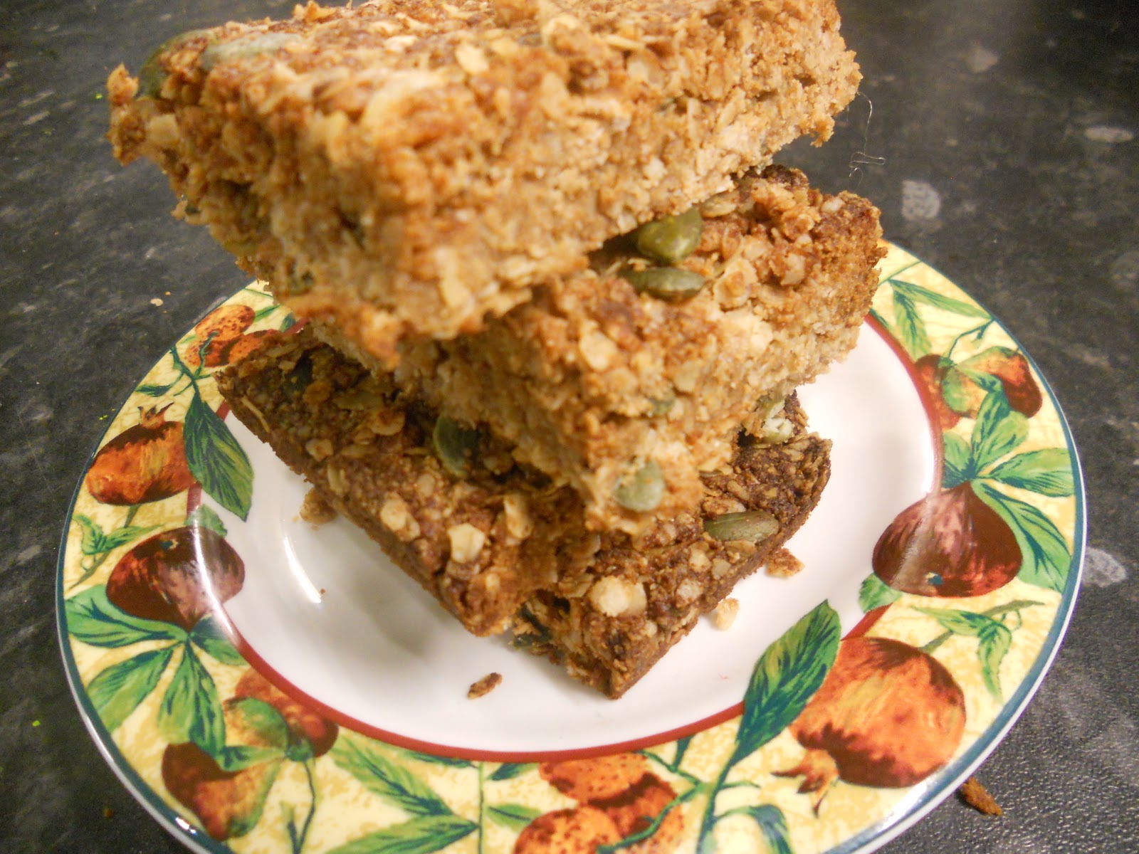 Peanut butter almond flapjacks vegan, natural sugar