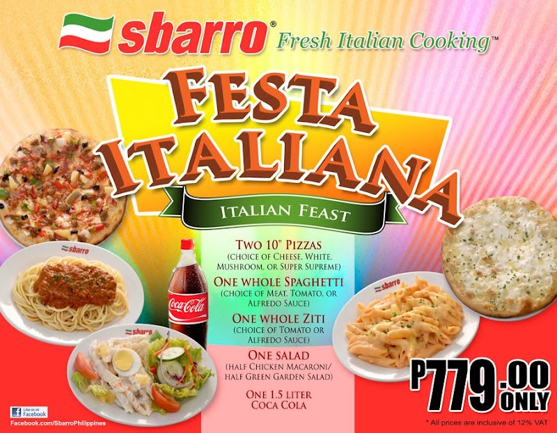 Sbarro Festa Italiana An Italian Feast