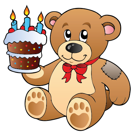 Teddy Bear with Birthday Cake