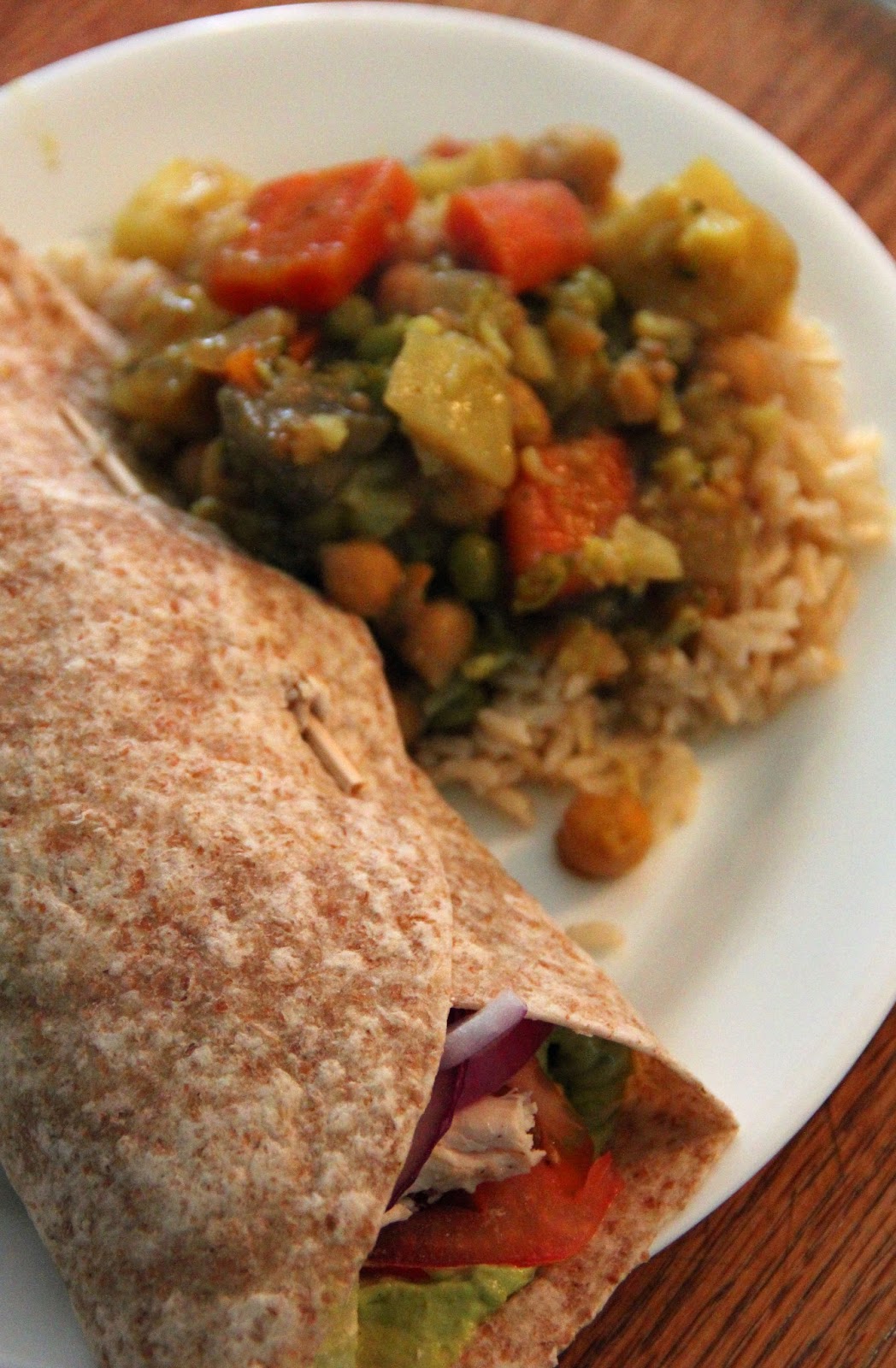 Jo and Sue: Indian Spice Shredded Chicken Wrap With Avocado Curry Sauce