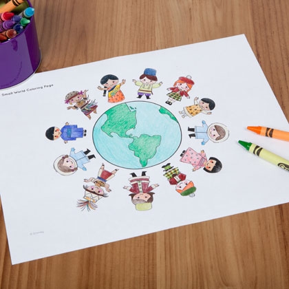 Sasaki Time: Craft Time: It's a Small World Coloring Page