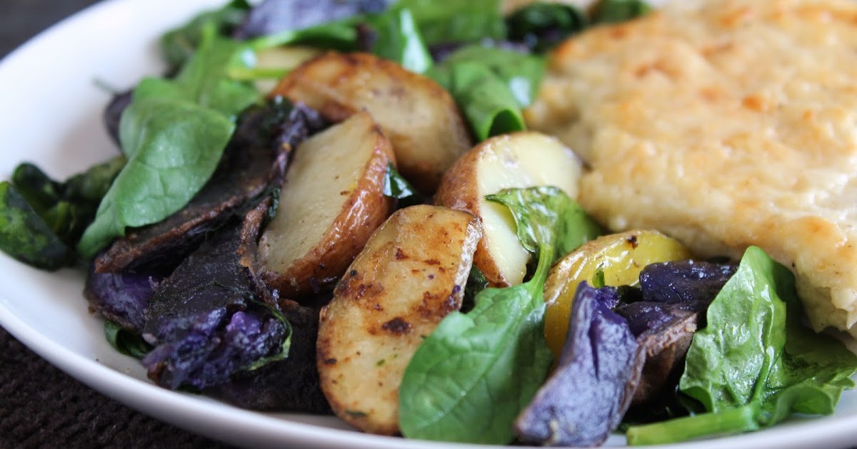 Delicious as it Looks Roasted Potatoes with Spinach (LowFODMAP)