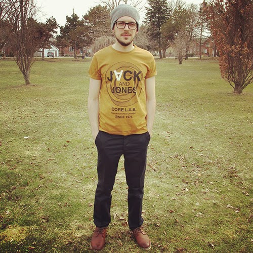 mens street fashion, ray ban, jack and jones