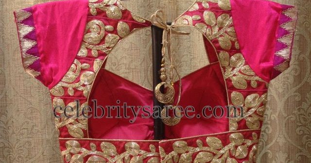 gold blouse work designs