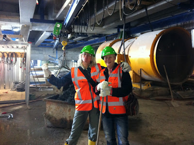 Christie en Dominique in de bouwtunnel