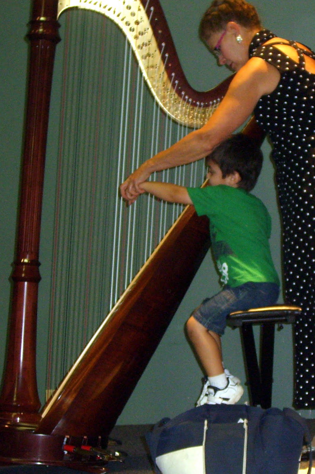 ELC Preschool Playing the harp!