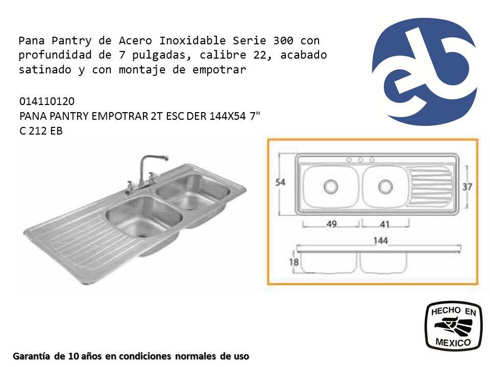 Ferretería Jenny S.A. Pana Pantry Acero Inox