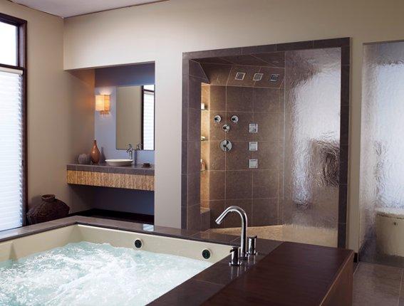 Baños Modernos: Baño moderno con tina hidromasaje