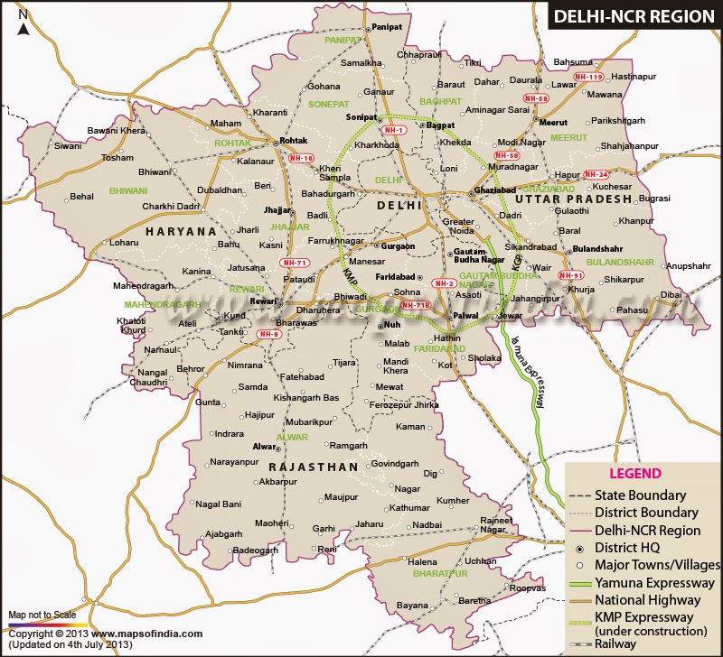 Delhi Map By District