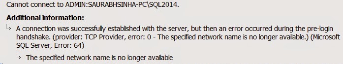 tcp provider error 0 tcp provider error 0