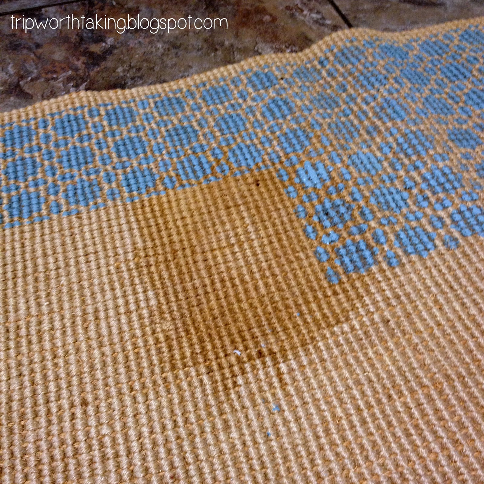 Life Is A Trip Worth Taking DIY Painted Jute Rug