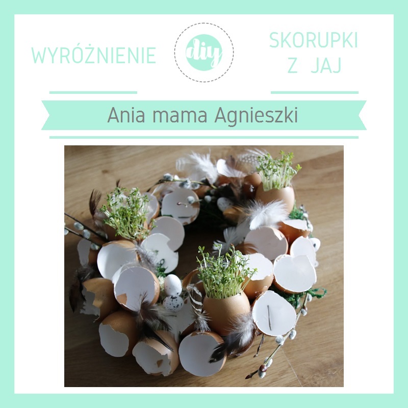 Ania mama Agnieszki: Wielkanocny wianek ze skorupek