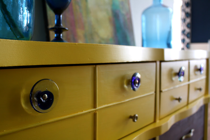 The Turquoise Iris Furniture & Art Mid Century Modern Yellow Dresser