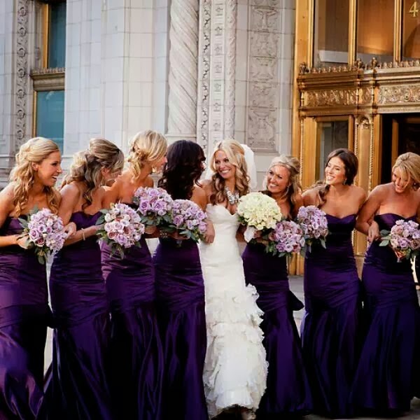 elegant purple bridesmaid dresses